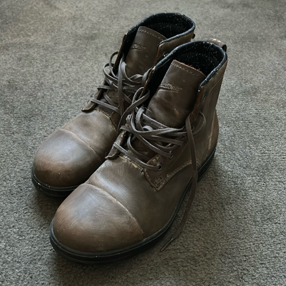 Blundstone Lace Up Leather Boots Rustic Brown US7.5